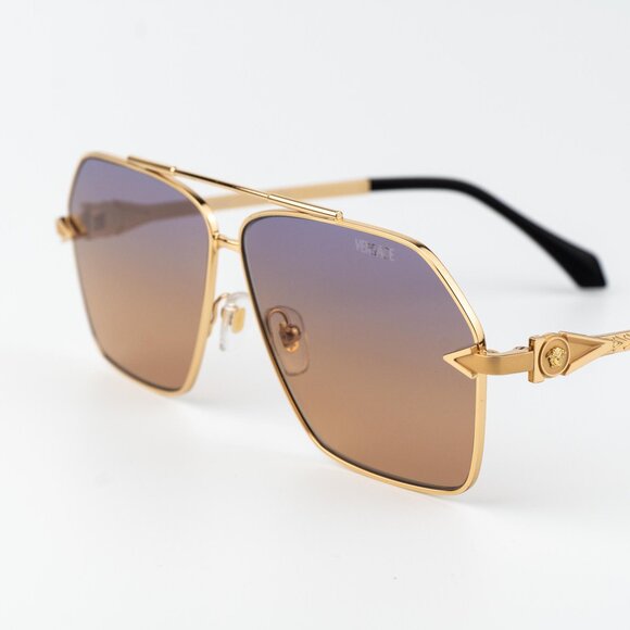 Versace Women Sunglasses Gold Gradient Violet Aviator VE2284 1002EL AUTHENTIC - Picture 6 of 13